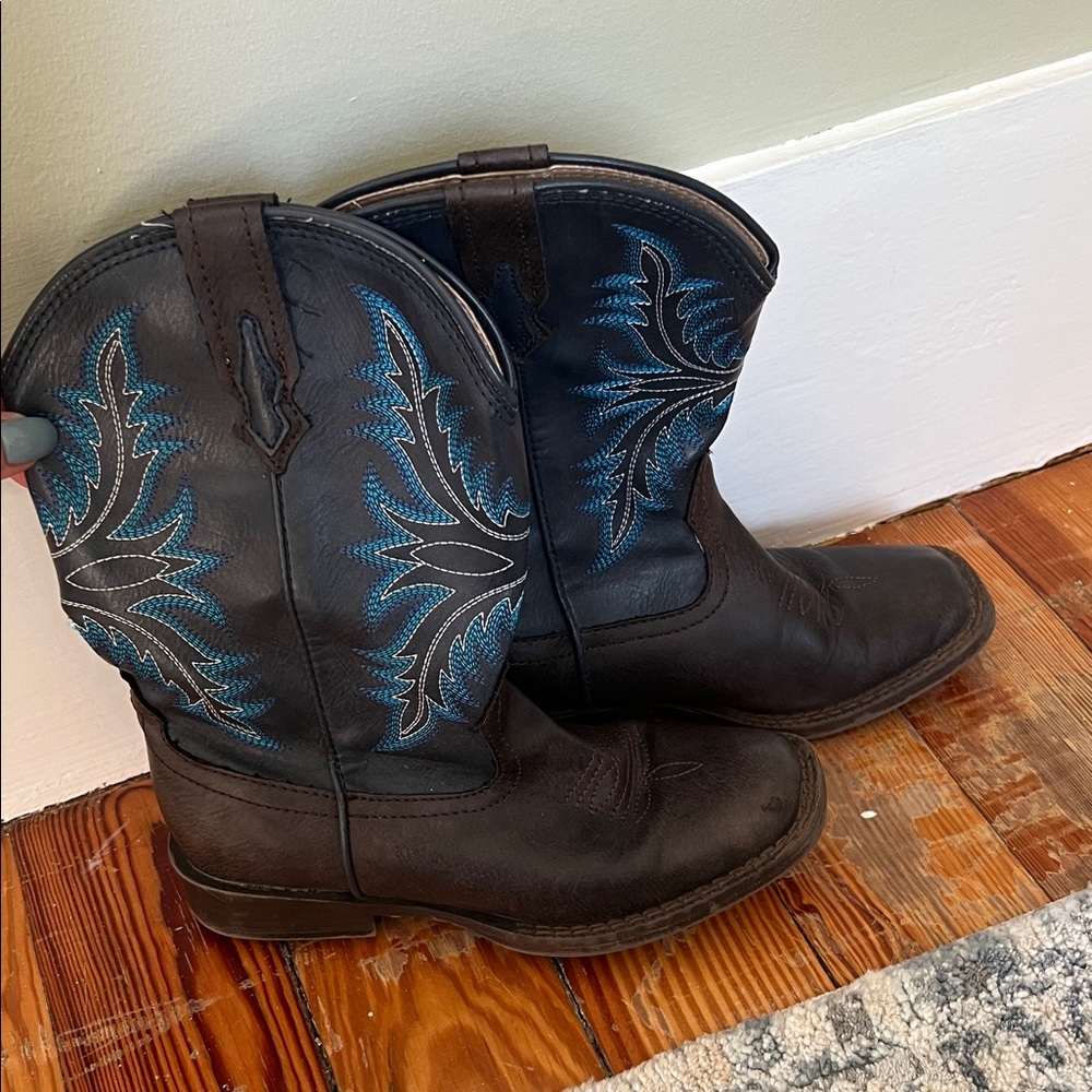 Roper Kids' Tan and Blue Cowboy Boots